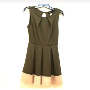 Sleeveless olive dress